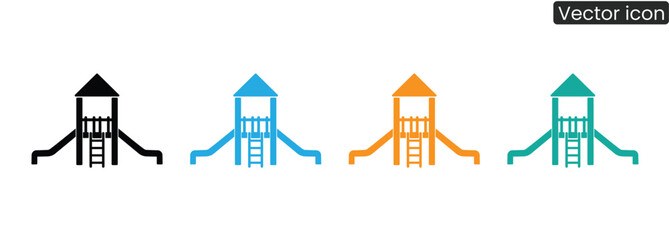 Vibrant playground icons offer playful designs for parks, schools, and recreational areas. Inspire joy and creativity with these colorful elements.