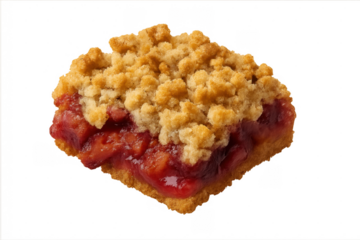 Strawberry crumble bar dessert with shortbread base