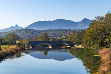 Scenic Views of Qishu Lake in Yi County, Huangshan City, Anhui Province, China