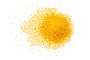 Turmeric powder spice ingredient on transparent background