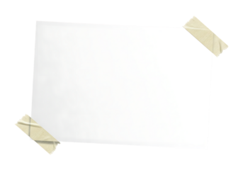 White Paper Taped Corners isolated on a transparent background
