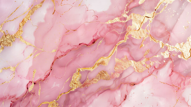 A minimal artistic background where pink and gold tones flow and drip across the canvas, creating a vibrant and dynamic burst of color.