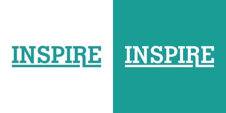 Naklejki typography text inspire logo design vector