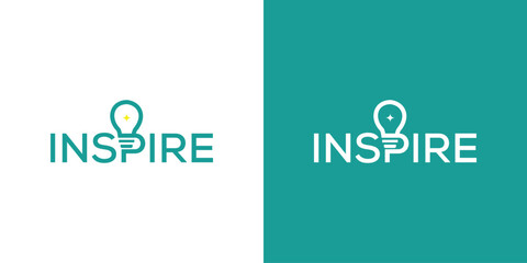 typography text inspire logo design vector