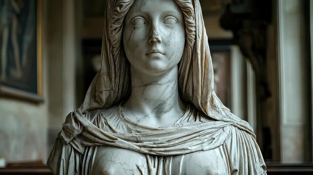 Marble statue: veiled figure, ancient mystery, hidden knowledge, lost craftsmanship, sculptor secret, civilization enigma, masterful creation, stone artistry, historical riddle, artistic marvel.