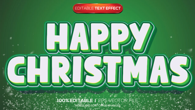 3D text effect Christmas theme