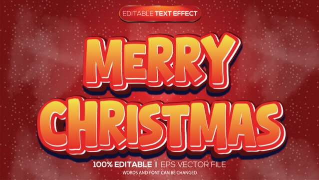 3D text effect Christmas theme