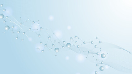 Molecular structure and genetic engineering, atom, neural network, neurons, DNA molecule. Scientific research concept for healthcare, medical, technology, chemistry, science template presentation