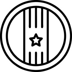 Circular Star Award Badge Emblem Outline Icon
