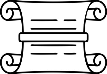 Ancient Document Scroll Parchment Outline Icon