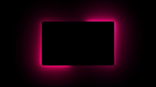abstract glowing neon rectangle frame animation green screen 4k. Bright neon border frame effect isolated on green background. square two moving neon lights overlay 4K graphic animation video