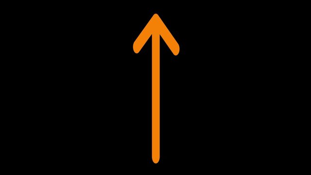 One-Lane Highway Street Sign with Upward Arrow Icon Isolated on Black Background Representing Straight Road Direction, Navigation, and Traffic Guidance Symbol Design