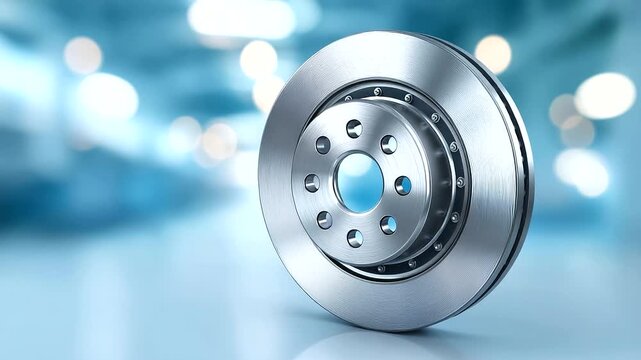 Car brake system exploded view defocused front brake, faceless technical diagram, detailed visualization, blurred system background, automotive concept, brake interface, exploded d