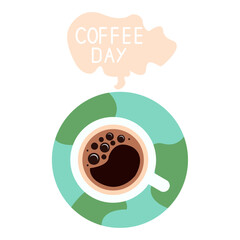 Coffee Cup with Coffee Day Message