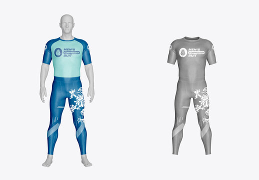 Men's Compression Suit Mockup