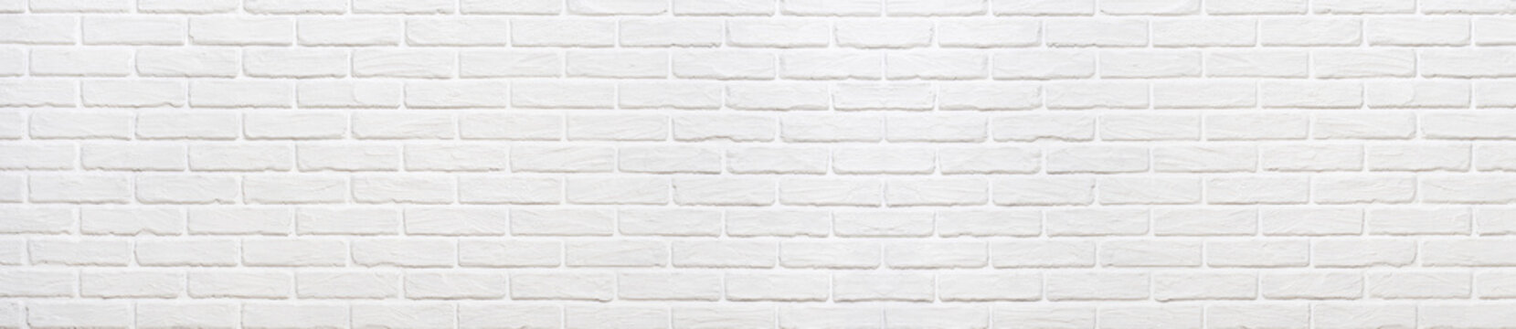 White brick wall background with symmetrical pattern and realistic texture for modern interior decor