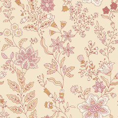 Soft Rose Botanical Vintage Tapestry