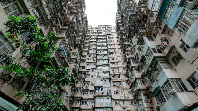 Iconic architecture of the Oceanic Mansion in Hong Kong