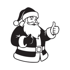 Santa claus silhouette with gift bag