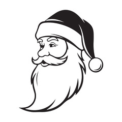 Santa claus silhouette with gift bag