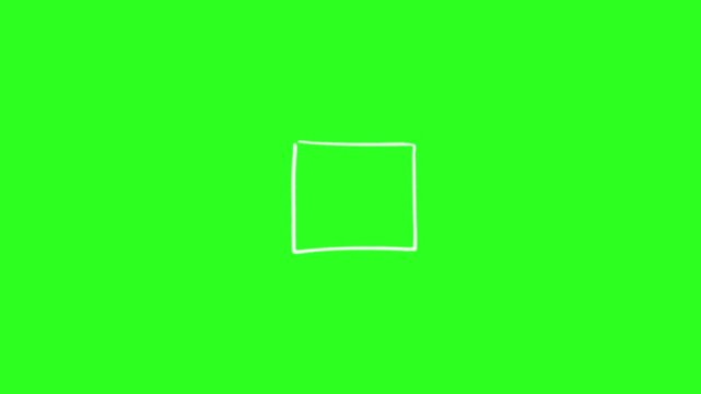Minimalist square shape animation. Animated white square drawing 
