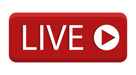 Live streaming button. Broadcast status icon. Video online Vector. Red signal illustration.
