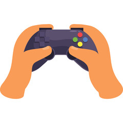Close Up Of Two Hands Holding A Video Game Controller In A Gaming Concept With A Transparent Background