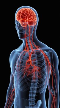 Medical 3D Animation of the Human Brain and Arterial System.