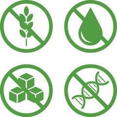 Icon: gluten-free, sugar-free, gmo-free, fat-free
