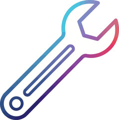 Abstract Wrench Silhouette Vector Design on a White Background