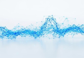 Dynamic blue water splash creates abstract wave pattern against white background