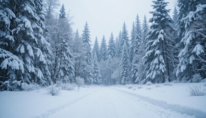 Fototapeta premium Christmas Snow Background for Winter Holiday Snowfall Scene for Festive Designs