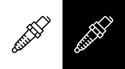 Spark Plug  White Icon Set Design