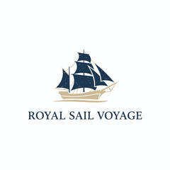 Royal Sail Voyage Sailing Ship Logo