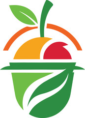 Stylized pineapple aloe leaf fresh fruit logo design
