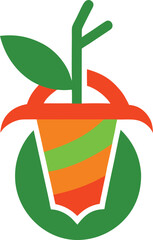 Stylized pineapple aloe leaf fresh fruit logo design
