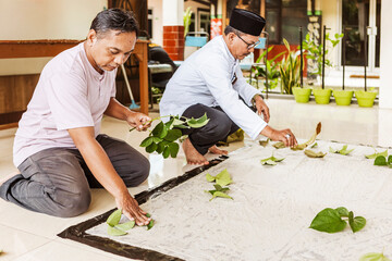 Crafting batik with ecoprint techniques in Indonesia