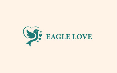 Love Eagle Vertical vector Logo or Icons Design