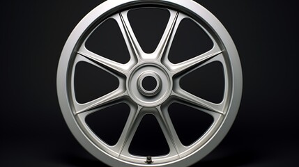 Obraz premium EightSpoke Aluminum Alloy Wheel on Black Background Automotive, Car, and Motorcycle Component