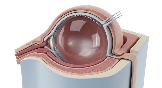 Artificial Lens Implant: Cataract Surgery Illustration