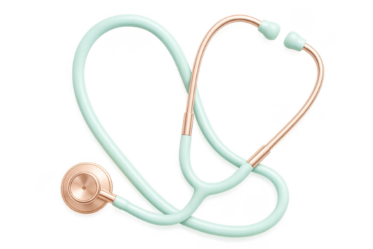 Stethoscope forming a heart shape, medical love concept