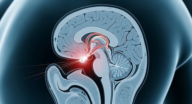 Brain Scan with Pituitary Highlight