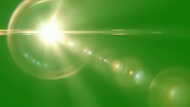 Spotlight shines down on bright green background, highlighting clarity and precision through warm radiant glow, perfect for conveying themes of direction and attention in various commercial.