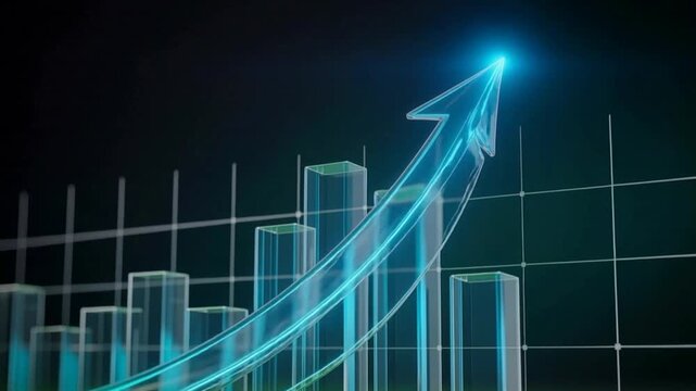 Financial Growth Arrow Rising Business Success Chart Animation Video