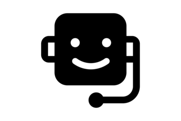 [PNG] Customer service representative icon isolated on transparent background this simple and modern design features a friendly face with a headset, perfect for representing support