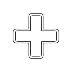 Obraz premium Outlined plus sign, a simple and clean graphic element for various design purposes, such as medical or mathematical themes