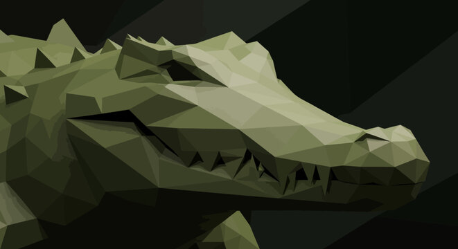 Alligator head polygonal style with transparent background