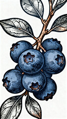 Hand-drawn cartoon illustration of bayberries
