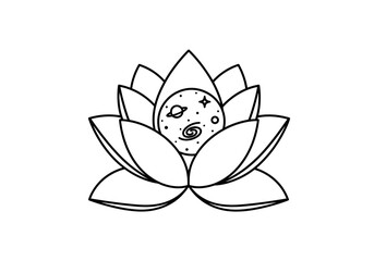 Cosmic Lotus Flower Illustration.
