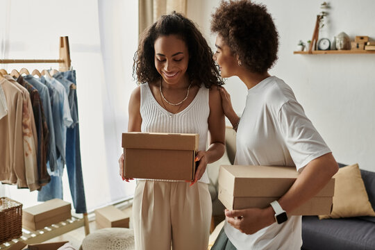 Creative couple joyfully upcycling at home with a focus on sustainability and love - Powered by Adobe